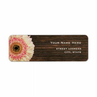 Gerbera Daisy & Barnwood Address Label