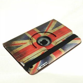 DE Retro Old Classic Style UK United Kingdom Union Jack Flag Rotating PU Leather Holster With Credit Card Slot Stand Case Cover Shell for Apple iPad 2/3/4: Cell Phones & Accessories
