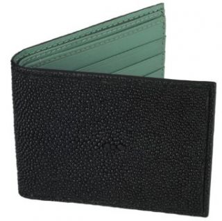 Stingray Leather Bifold Wallet w/ ID Holder Black w/ Gray Leather Interior at  Mens Clothing store: