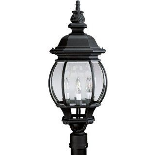 Progress Lighting P5401 31 4 Light Post Lantern with Clear Beveled Glass, Textured Black   Outdoor Post Lights  