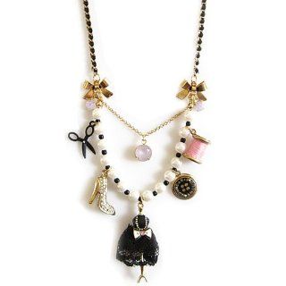 Betsey Johnson Paris Is Always A Good Idea Dress Form Necklace: Jewelry