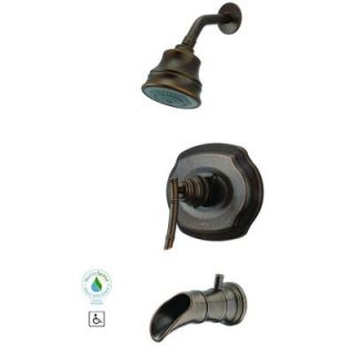 Pegasus Bamboo Single Handle 3 Spray Tub and Shower Faucet in Heritage Bronze 873 W096H