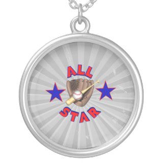 all star baseball player graphic necklaces