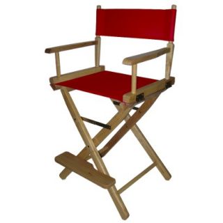 Directors Chair: Red Cntr Height Directors Chair Natural