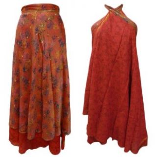 Red Floral Wrap Summer Sarong Reversible Women Wear Skirt Casual Dress India at  Womens Clothing store