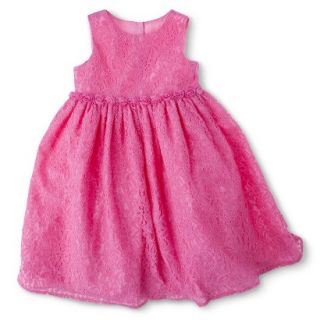 Cherokee Infant Toddler Girls Sleeveless Lace Empire Dress   Fuchsia 5T
