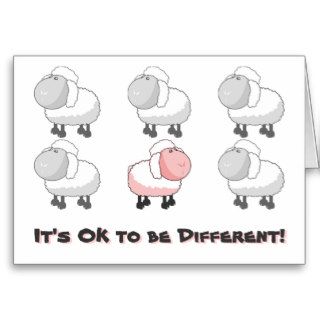 It's OK to be Different   Pink Sheep Cartoon Card