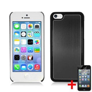APPLE IPHONE 5C LITE BLACK ALUMINUM METAL COVER SNAP ON HARD CASE + FREE SCREEN PROTECTOR from [ACCESSORY ARENA]: Cell Phones & Accessories