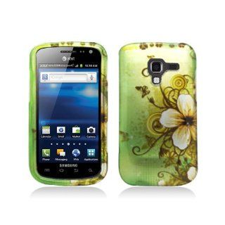 Green Flower Hard Cover Case for Samsung Galaxy Exhilarate SGH I577: Cell Phones & Accessories