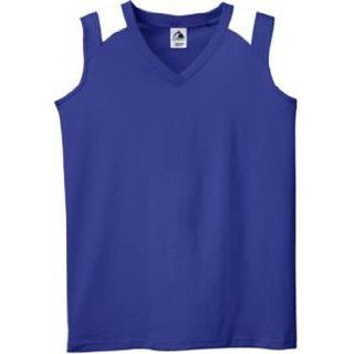 Girls Poly/Cotton Color Block Jersey   Style 599   Purple/White   Small Clothing