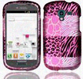 Pink Leopard Zebra Print Hard Cover Case for Samsung Galaxy Exhibit SGH T599 T Mobile: Cell Phones & Accessories