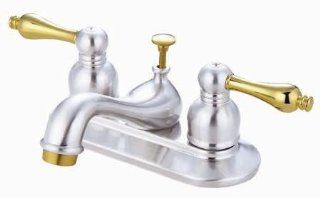 Elizabeth Centerset Faucet with Double Porcelain Lever Handles Finish: Polished Chrome/Polished Brass   Touch On Bathroom Sink Faucets  