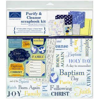 Purify & Cleanse Baptism Scrapbook Page Kit 12"X12"  Karen Foster 12 x 12 Scrapbooking Kits