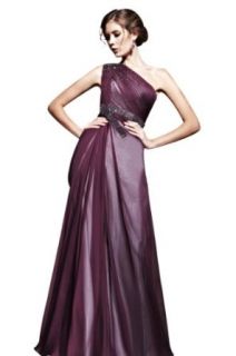 CharliesBridal Purple One Shoulder Floor Length Formal Evening Gown   XS   Purple at  Womens Clothing store: Dresses