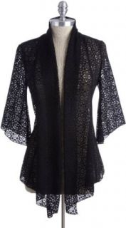 Annalee & Hope Open Front Lace Cardigan Black Medium at  Womens Clothing store: Cardigan Sweaters