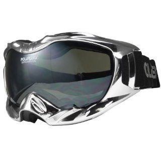 Polarlens PG35 Chrome Frame Ski Goggles, Snowboard Goggles, Winter Sport Goggles is Helmet Compatable with an Adjustable Strap has Smoke FLASH MIRROR Lens : Ski Equipment : Sports & Outdoors
