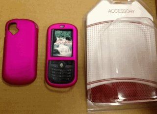 Non slip Rubber Coated Hot Pink Case Cover for Alcatel Ot 606a T mobile Sparq: Cell Phones & Accessories