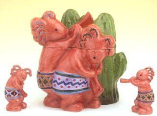 KOKOPELLI Southwestern kitchen COOKIE JAR canister and Salt & Pepper Shakers home decor: Kitchen & Dining
