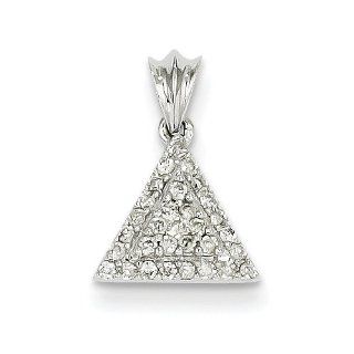 14k White Gold Diamond Pendant. Carat Wt  0.22ct. Metal Wt  0.77g: Jewelry