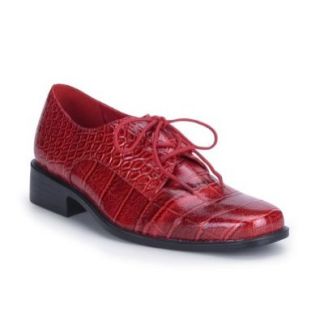 Burgundy Red Alligator Pattern Mens Oxford Shoes Lace Up Size: X Large: Shoes