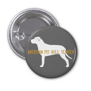 Pit Bull Silhouette Button