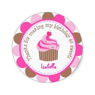 Little Cupcake Bithday Party Favor Stickers Labels