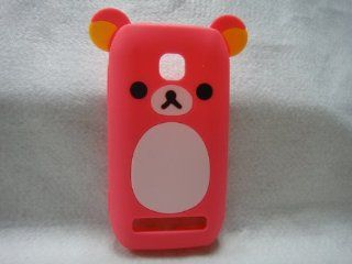 bear teddy 3D ear Cute lovely Soft Silicone Case Cover For NOKIA 603 PINK: Cell Phones & Accessories