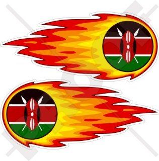KENYA Kenyan Flaming Fireball, Fire Africa, AFRICAN 5" (125mm) Vinyl Bumper Stickers, Decals x 2: Everything Else