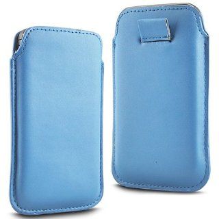 N4U Accessories Light Blue Superior Pu Soft Leather Pull Flip Tab Case Cover Pouch For Nokia 603: Cell Phones & Accessories