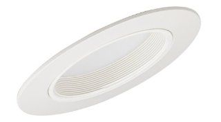 Juno Lighting 603B WH 6 Inch Super Slope Lensed Flat Diffuser, Black with White Trim   Recessed Light Fixture Trims  