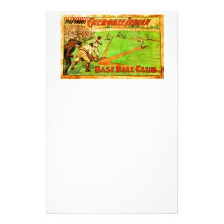 Vintage Retro Cherokee Indian Baseball Club Poster Stationery