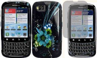 Blue Flower Hard Case Cover+LCD Screen Protector for Motorola Admiral XT603: Cell Phones & Accessories