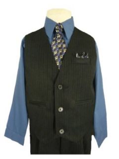 Classykidzshop Black Navy Blue Toddler Boy Vest Set (Baby   Size 7): Clothing