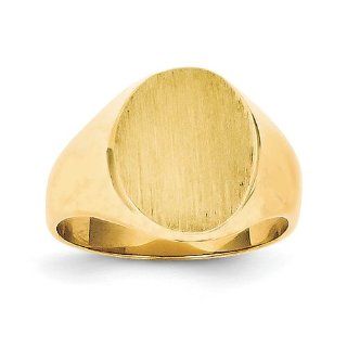 14k Yellow Gold Signet Ring. Gold Weight  4.98g. 13.2mm x 10.9mm face: Jewelry