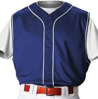 Alleson PROFVBY Youth Faux Front Custom Baseball Vests NA/WH   NAVY/WHITE YS : Baseball And Softball Jerseys : Sports & Outdoors