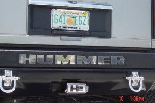 Hummer H2 Chrome Rear Bumper Letter inserts + ABS self lock Hitch insert COMBO: Automotive