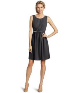 Calvin Klein Women's Pleated Front Fit N Flare Dress, Charcoal, 2