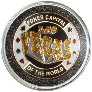 Trademark Las Vegas Card Cover Protect Your Hand Poker Button (Black) : Casino And Card Game Layouts : Sports & Outdoors