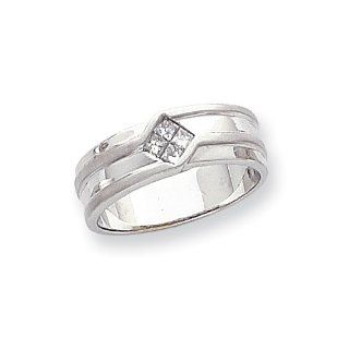 14k White Gold A Quality Complete Mens Diamond Band Wedding Bands Jewelry