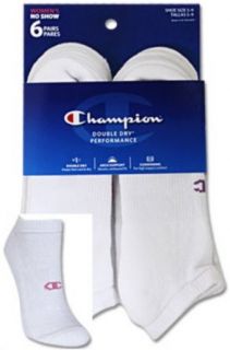 Champion CH639 Double Dry Performance No Show Women's Athletic Socks 6 Pk