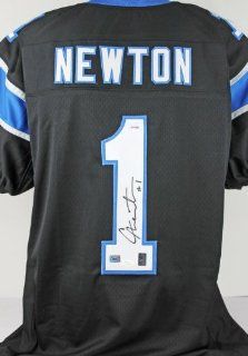 PANTHERS CAM NEWTON AUTHENTIC SIGNED JERSEY BLACK NEWTON HOLO & CERTIFICATE OF AUTHENTICITY PSA/DNA #JERSEY91434 Sports Collectibles