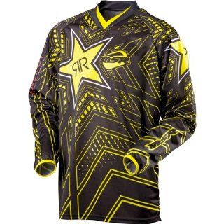 Rockstar Energy Drink Officially Licensed MSR Youth Boys Off Road/Dirt Bike Motorcycle Jersey   Black/Yellow / Medium: Automotive