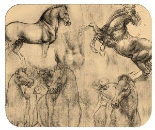 Leonardo DaVinci's Horses   Equine Art Mouse Pad : Office Products