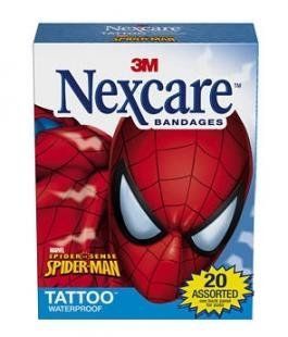 Waterproof Bandages, Nexcare Manufactured By 3M (SPDR 20 02 Waterproof Tattoo Spiderman): Health & Personal Care