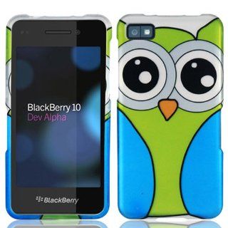 Green Blue Owl Snap On Hard Case Cover for Blackberry Laguna Z10: Cell Phones & Accessories