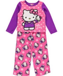 Hello Kitty Toddler Girls Purple & Pink 2Pc Fleece Pajama Set (2T) Clothing