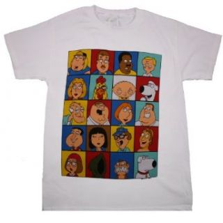 FAMILY GUY "CHARACTER FACES" Licensed White Cotton Tee at  Mens Clothing store