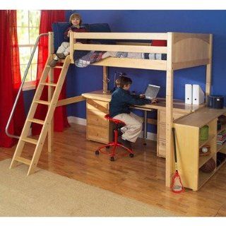 Maxtrix Kids Grand 3 / Giant 3 Full High Loft Bed with Long Desk and 3 1/2 Drawer Chest: Furniture & Decor