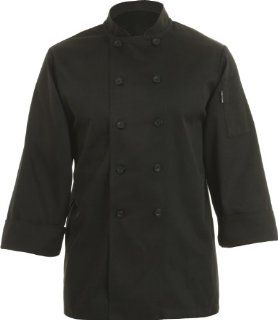Chef Works BAST Bastille Basic Chef Coat, Black, Medium: Home Improvement