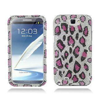 Aimo SAMNOTE2PCLDI658 Dazzling Diamond Bling Case for Samsung Galaxy Note 2 N7100   Retail Packaging   Purple Leopard: Cell Phones & Accessories